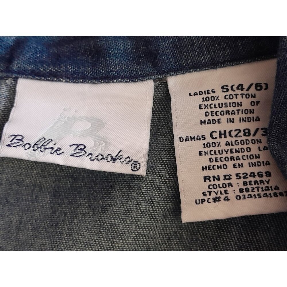 VTG Bobbie Brooks Denim Vest Soutache Embroidered Cowgirl Sleeveless 4/6 - Picture 4 of 6